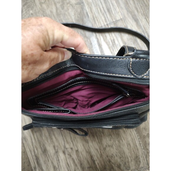 The Sak Pebbled Leather Purse Dark Brown Bag Cross Body Shoulderbag Hand… - Picture 9 of 14